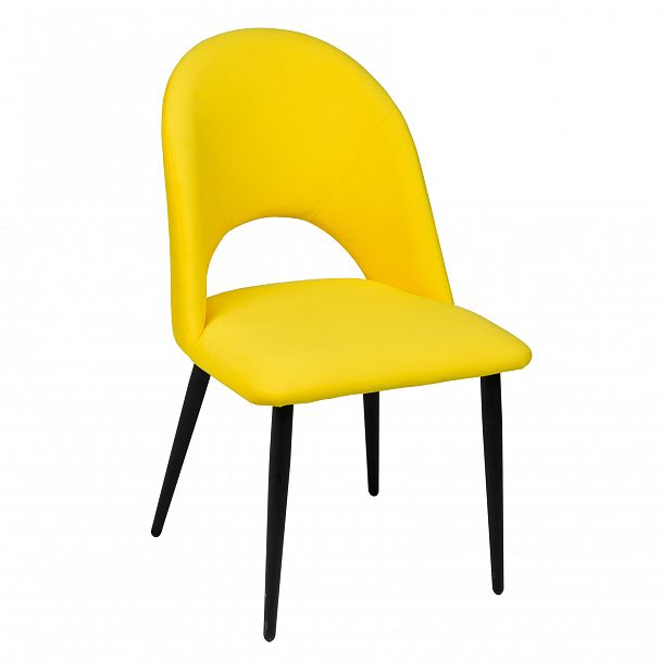 Стул Игнис, ножки черные, велюр желтый - Вид 2
