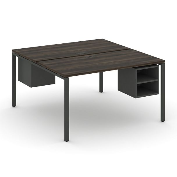 Concept Рабочая станция 2 сторонняя с подвесными тумбами на 2 места CN.DRS-106 Дуб Мали/Антрацит/Металл Антрацит 1180*1480*750 - Вид 1