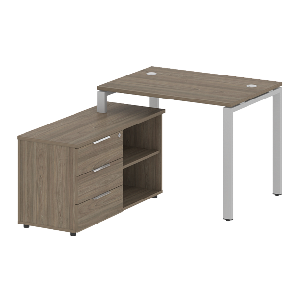 Metal System Р. ст. с тумбой на П-образном м/к БП.РС-СТС-2.1 (L) Вяз/Серый металл 1100*1520*750 - Вид 1