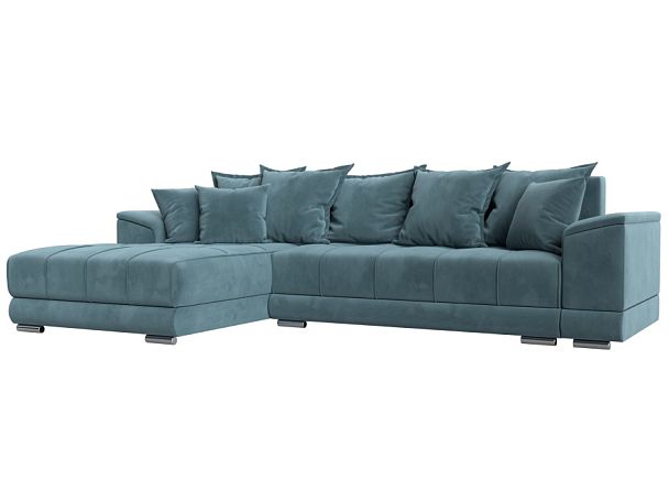 Угловой диван НордСтар левый угол Велюр бирюзовый - Вид 1