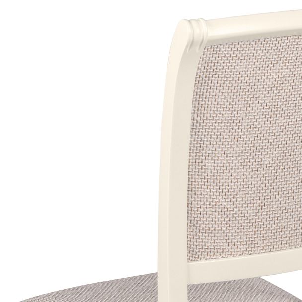 Стул деревянный с мягким сиденьем Арктос Слоновая кость/Кремовая рогожка - Вид 10