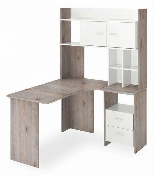 Стол компьютерный Нельсон Lite СКЛ-Угл130+НКЛХ-120 Белый/Нельсон правый - Вид 1