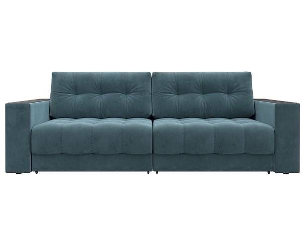 Диван прямой с декором Лига-049 НПБ Велюр бирюзовый - Вид 2