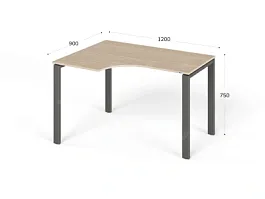UNITY РМСУ9-12L ДУБ СОНОМА Стол на металлокаркасе угловой левый 1200х900х750 - Фото предпросмотра