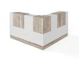 RTD093-170-MA ТАНДЕМ / TANDEM Стойка ресепшн угловая 7-170 1700х1700х1200 Дуб Маувелла - Фото предпросмотра