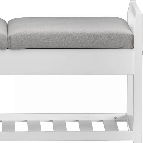 Обувница деревянная Вудсен Белый/Светло-серый велюр - Вид 7