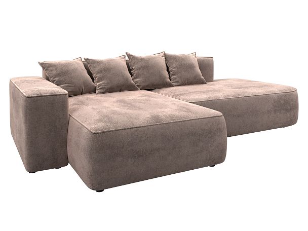 Диван угловой Лига-065 угол левый Велюр бежевый - Вид 2