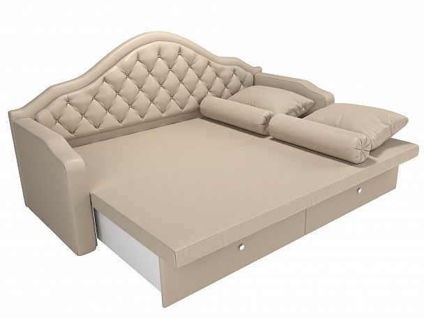Прямой диван софа Сойер (полностью экокожа бежевая) - Вид 6