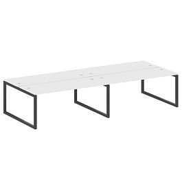 Metal System Quattro Р. ст. на 4 раб. места на О-образном м/к 50БО.СМ-4.5 Белый/Антрацит металл 3600*1475*750 - Фото предпросмотра