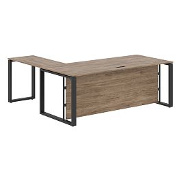 Стол руководителя угловой ECT 2019H Кария Пальмира/Антрацит 2000х1900х750 ENIO - Фото предпросмотра