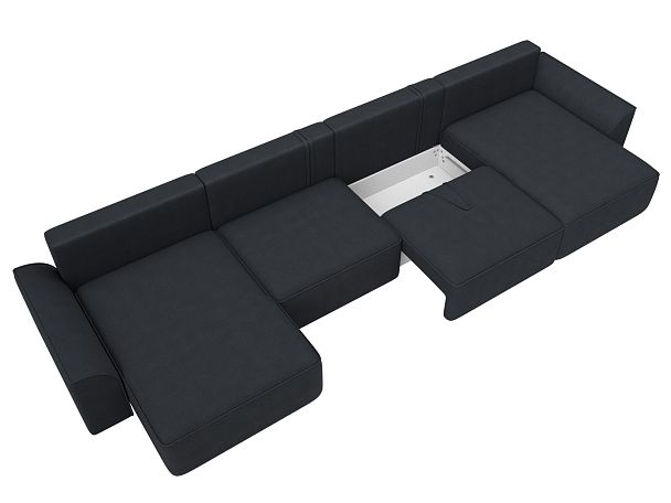 Диван п-образный Лига-048 НПБ лонг Замша серый - Вид 7