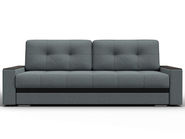 Диван прямой с декором Лига-096 НПБ Рогожка;Экокожа серый - Вид 2