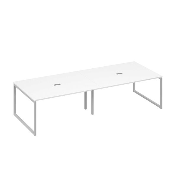 Стол 320 переговорный с металлокаркасом QUATTRO A4 А4 Б4 133-2 БП белый премиум / металлокаркас серый - Вид 1