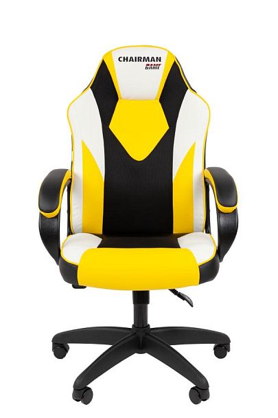 Кресло Chairman game 17 Россия экокожа черный/желтый/белый - Вид 2