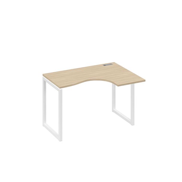 Стол 120 эргономичный правый Классика каркас QUATTRO A4 А4 Б4 032 БП дуб скандинавский / металлокаркас белый - Вид 1