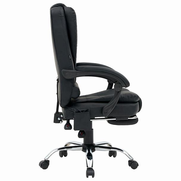 Кресло офисное CROMEX "Lounge MS-007", подножка, 6 массажных модулей, экокожа, черное, 532960 - Вид 5