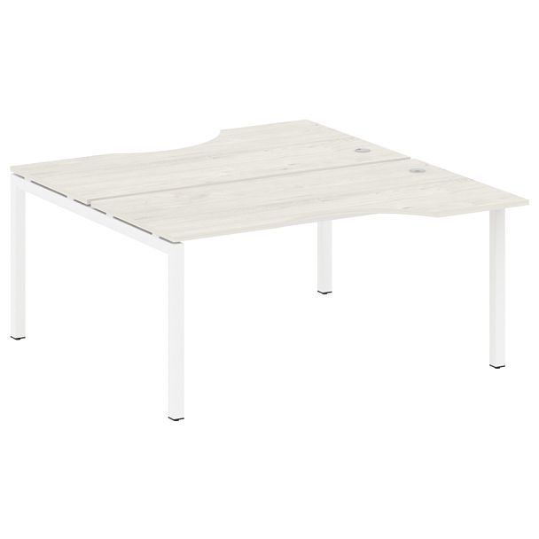 Metal System Quattro Р. ст. криволинейная на П-образном м/к 50БП.РАС-СА-2.1 Дуб наварра/Белый металл 1600*1835*750 - Вид 1