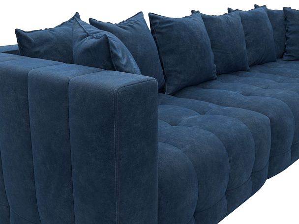 Диван прямой Лига-052 НПБ Лонг Велюр синий - Вид 4