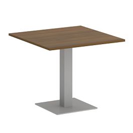 Home Office Стол квадратный VR.SP-5-90.2 Орех/Серый металл 900*900*750 - Фото предпросмотра