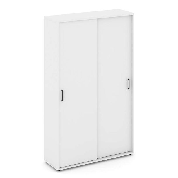 Стайл Проджект Шкаф-купе с полками SN.SHK-001 Белый/Черный Ручки 1200*400*1982 - Вид 1