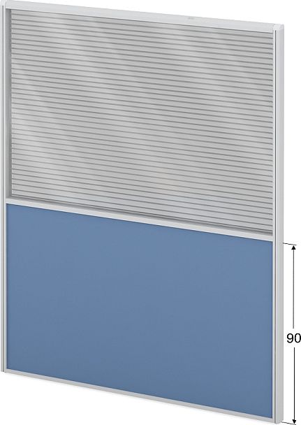 Модуль комбинированный "Мобильные офисные перегородки «Логика»"  ПК-ЛГ-МДК200х160/90Ж/Д-В1-305 серый - Вид 1