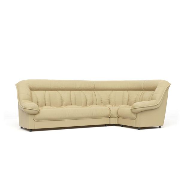 Диван угловой 3У1 Эдельвейс Ed/3y1 экокожа бежевая CN1123 - Вид 1