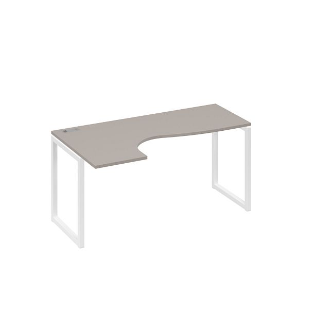 Стол эргономичный левый "Классика" на металлокаркасе QUATTRO A4 А4 Б4 035 БП мокко премиум / металлокаркас белый - Вид 1