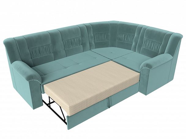 Угловой диван Карелия правый (полностью Велюр бирюзовый) - Вид 6