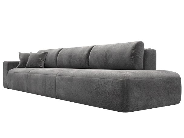 Диван прямой Лига-036 НПБ Модерн Лонг подлокотник слева Велюр серый - Вид 3
