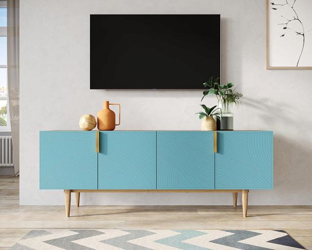 Комод под TV с четыремя дверками Line LN06/GR1/blue - Вид 4