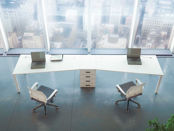 Стол прямой на металлоопорах Tess Metal 120x80x75 светлый дуб - Вид 12