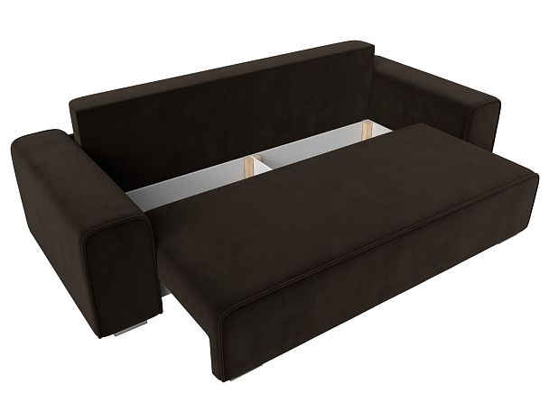 Прямой диван Лига-029 Велюр коричневый - Вид 7