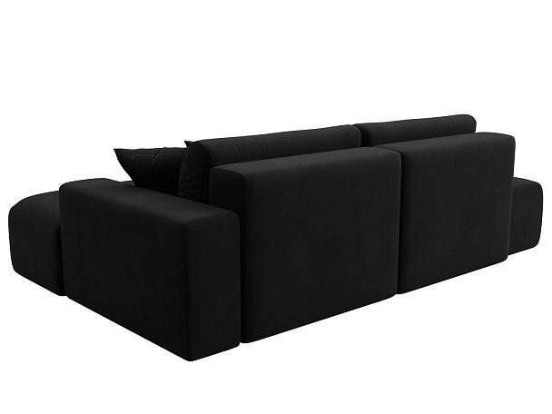 Диван угловой Лига-036 Модерн правый угол Микровельвет черный - Вид 6