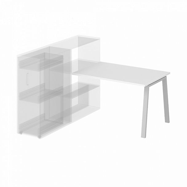 Стол приставной на металлокаркасе "Приставные столы" ПК-ТНП-СТП114Х80/МКА-В2-972 серый - Вид 1