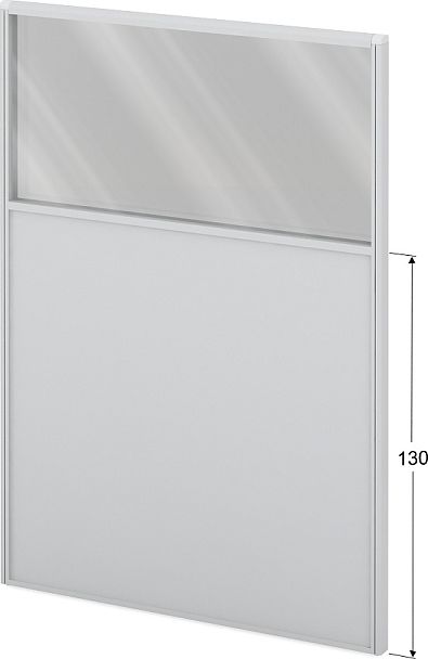 Модуль комбинированный "Мобильные офисные перегородки «Логика»"  ПК-ЛГ-МДК200х140/130С/Д-В1-301 серый - Вид 1