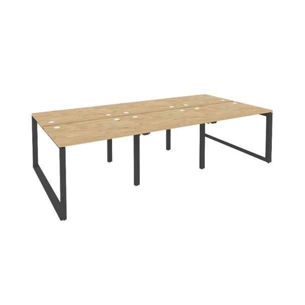 Onix Рабочая станция на О-образном м/к O.MO-D.RS-6.1.7 Тиквуд светлый/Антрацит металл 2940*1475*750 - Вид 1
