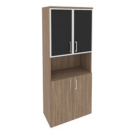 Onix Шкаф высокий широкий O.ST-1.4 R black Дуб аризона/Стекло black 800*420*1977 - Фото предпросмотра