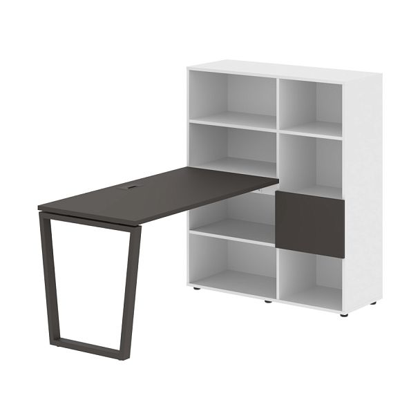 Стол-стеллаж EVRST 1113 Мокко/Мокко/Белый 1790х1120х1355 EDIS - Вид 1