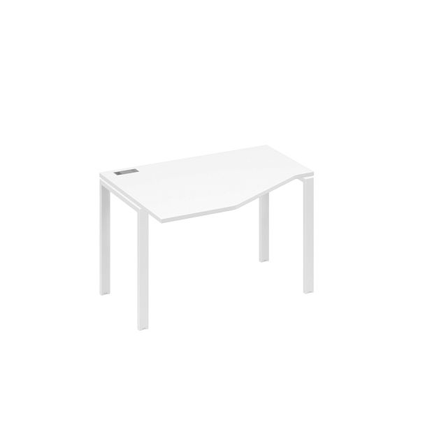 Стол эргономичный левый "Техно" на металлокаркасе UNO A4 А4 Б1 051 БП белый премиум / металлокаркас белый - Вид 1