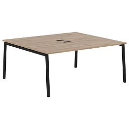 Стол 2-х местный ELWST 1716 Дуб Денвер светлый/Черный 1760х1606х750 EDIS - Фото предпросмотра