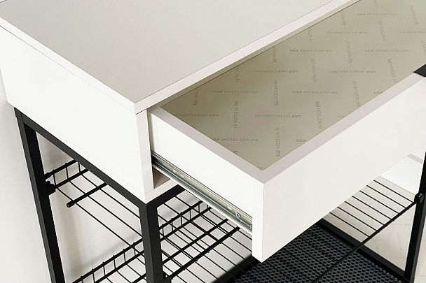 Обувница Краш LMN-13.2554 черный муар/белое дерево - Вид 5