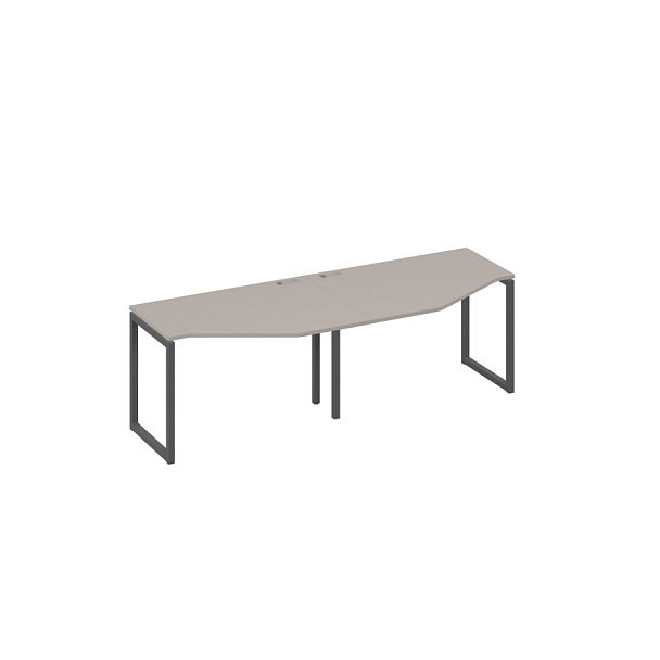 Рабочая станция (2х120) каркас QUATTRO столы Техно A4 А4 Б4 051-2 БП мокко премиум / металлокаркас антрацит - Вид 1