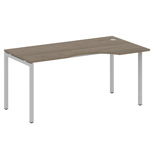 Metal System Quattro Стол криволинейный правый на П-образном м/к 40БП.СА-1 (R) Вяз/Серый металл 1600*900*750 - Вид 1