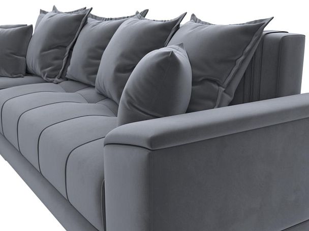Угловой диван НордСтар левый угол Велюр серый - Вид 4