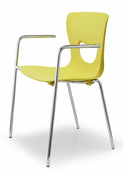 Стул PLUTO (4 ножки с подлокотниками), желтый - Вид 2
