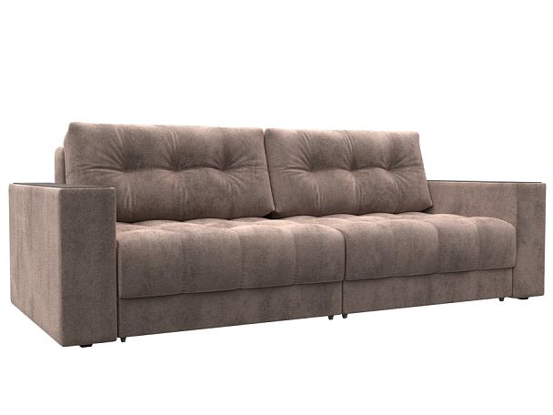 Диван прямой с декором Лига-049 НПБ Велюр бежевый - Вид 1