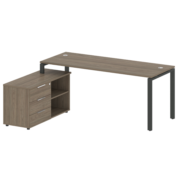 Metal System Р. ст. с тумбой на П-образном м/к БП.РС-СТС-2.5 (L) Вяз/Антрацит металл 1900*1520*750 - Вид 1