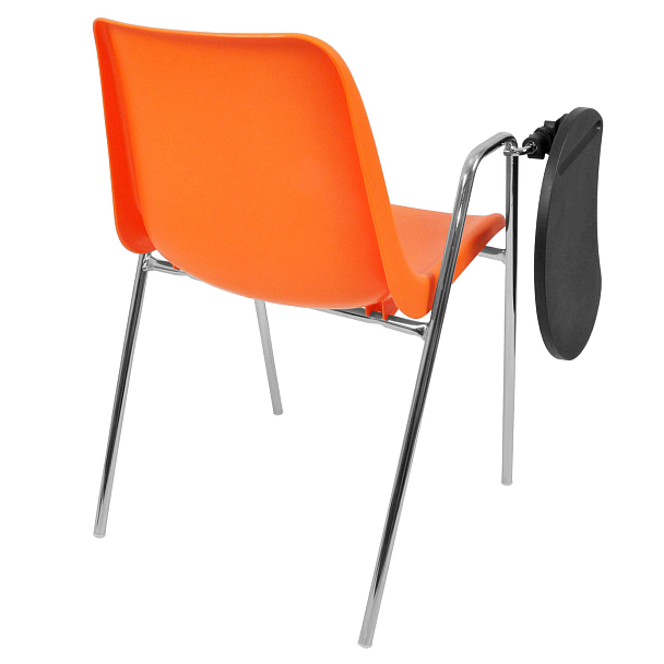 Стул Vicenza (4 ножки с подлокотниками + столик TLT), каркас хром, оранжевый, РП+ИК - Вид 4
