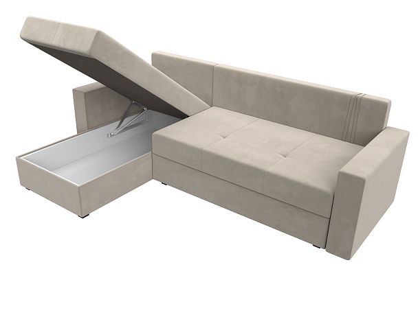 Диван угловой Верона Лайт угол левый (полностью микровельвет бежевый) - Вид 9