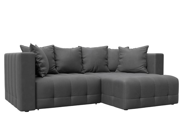 Диван угловой Лига-052 НПБ угол универсальный Замша серый - Вид 1